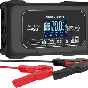 Car Battery Charger 12V/20A 24V/10A Automatic Smart Battery Charger/Maintainer with LCD Display Pulse Repair Charger Pack for Car, Lawn Mower, Motorcycle, Boat, SUV and More