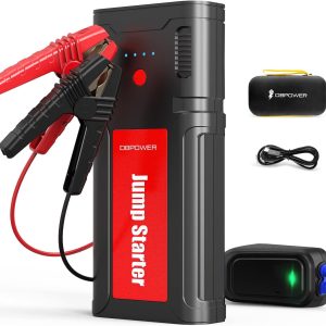 DBPOWER Car Jump Starter - 2500A Peak, 21800mAh Battery, Quick Charge, 12V Portable Booster for 8.0L Gas/6.5L Diesel Engines,Black Red