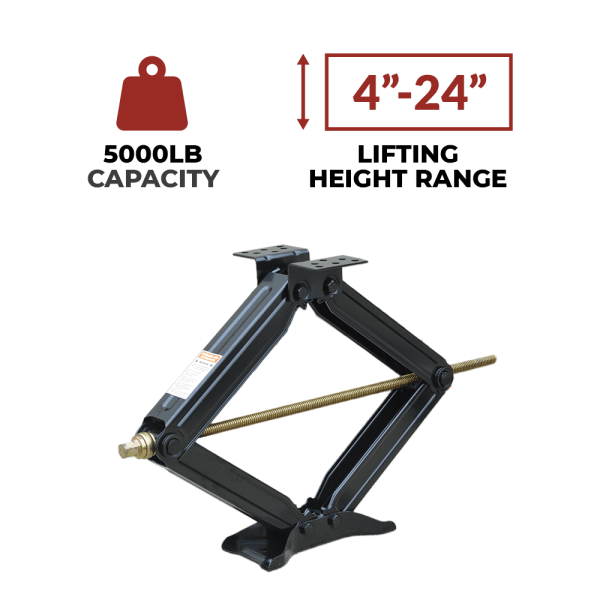 Bastion Distribution Two New 24" Scissor Jacks | 5000lb Capacity | 4-24” Adjustable Height | Great For Stabilizing Trailers, Campers & More | BJ-5000MSJ24 - Image 3