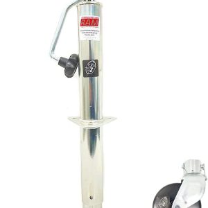 Southwest Wheel 5,000 lbs top Wind RAM Zinc A-Frame Trailer Jack w/ 6" Steel Caster Wheel