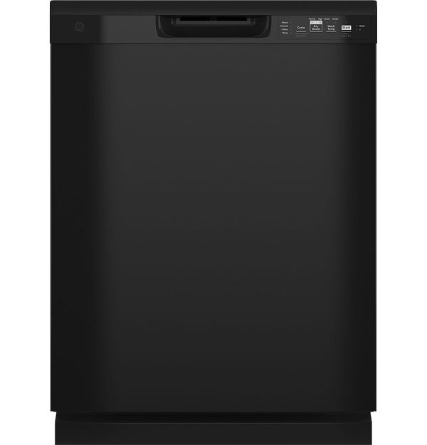 GE - Front Control Built-In Dishwasher with 59 dBA - Black