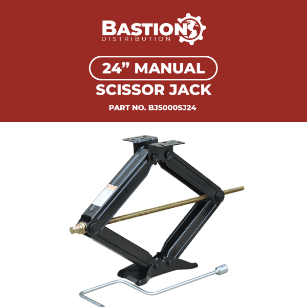 Bastion Distribution Two New 24" Scissor Jacks | 5000lb Capacity | 4-24” Adjustable Height | Great For Stabilizing Trailers, Campers & More | BJ-5000MSJ24 - Image 2