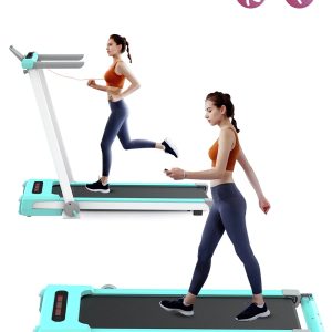 FYC 2 in 1 Under Desk Treadmill - 2.5HP 265LBS Capacity Foldable Folding Electric Running Walking Machine Easy Use and Store for Home and Office, Space Save, Easy Installation (Green)