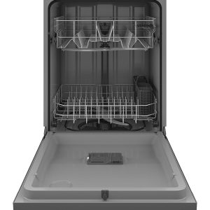 GE - Front Control Built-In Dishwasher with 55 dBA - Stainless steel