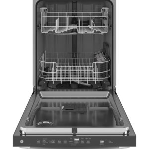 GE - Top Control Smart Built In Dishwasher with Sanitize Cycle and Dry Boost, 50 dBA - Stainless steel