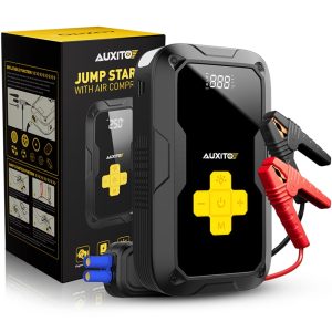 Car Battery Jump Starter with Air Compressor, 3500A Portable Jump Box for All Gas/8L Diesel Engine, 120PSI Digital Tire Inflator, 12V Auto Battery Booster with LCD Display