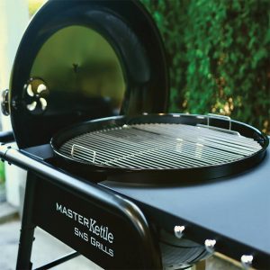 Slow 'N Sear® MasterKettle Charcoal Grill + Smoker - 22" Kettle Grill with Grill Cart and Built-in Side Table