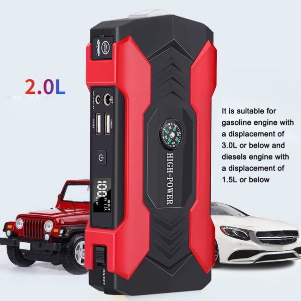 Dazzduo Emergency power supply,USB Display/Safety Hammer/LED Car Jump 12.0V Dual USB Display/Safety Power 3.0L or Jump 12.0V Battery Support Low-Temperature Dual Battery Power 3.0L or 1.5L Diesels - Image 3
