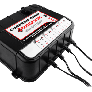 Banshee Smart Charger for Boat Lawn Tractor Car Motorcycle 6V 12V 2A, 4-BAY w/ USB Ports