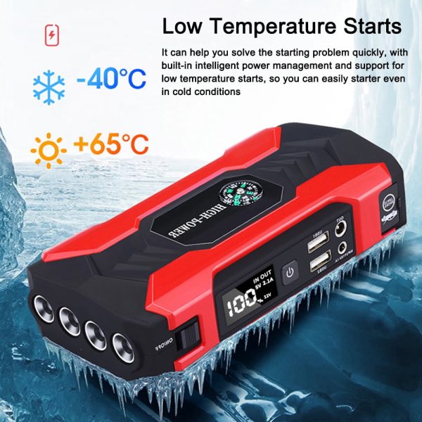 Dazzduo Emergency power supply,USB Display/Safety Hammer/LED Car Jump 12.0V Dual USB Display/Safety Power 3.0L or Jump 12.0V Battery Support Low-Temperature Dual Battery Power 3.0L or 1.5L Diesels - Image 5