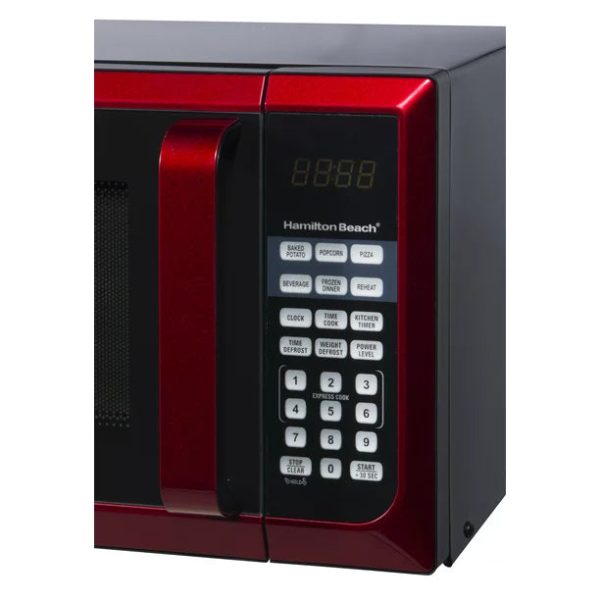 Hamilton Beach Stainless Steel 0.9 Cu. ft. Red Microwave Oven， Red Stainless Steel - Image 6