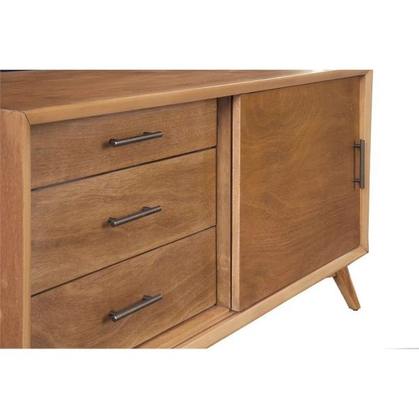 Home Square 4 Piece Set with Small TV Console Full Wood Bed & Large Nightstand - Image 12