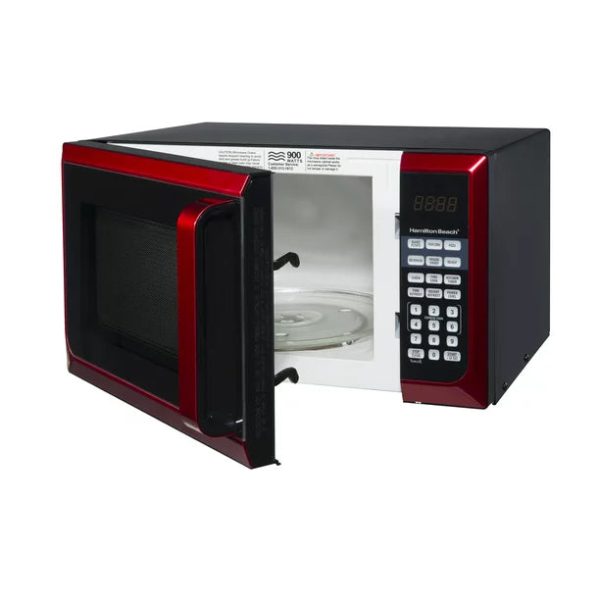 Hamilton Beach Stainless Steel 0.9 Cu. ft. Red Microwave Oven， Red Stainless Steel - Image 5
