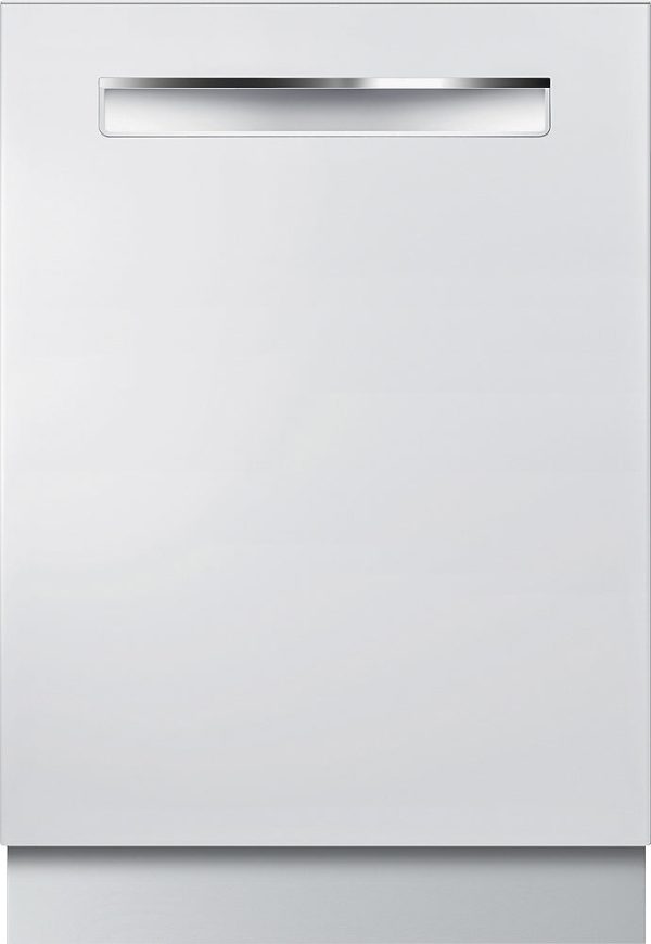 Bosch - 500 Series 24" Pocket Handle Dishwasher with Stainless Steel Tub - White