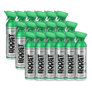 Boost Oxygen Natural Portable 10 Liter Pure Canned Oxygen, Flavorless (18 Pack)
