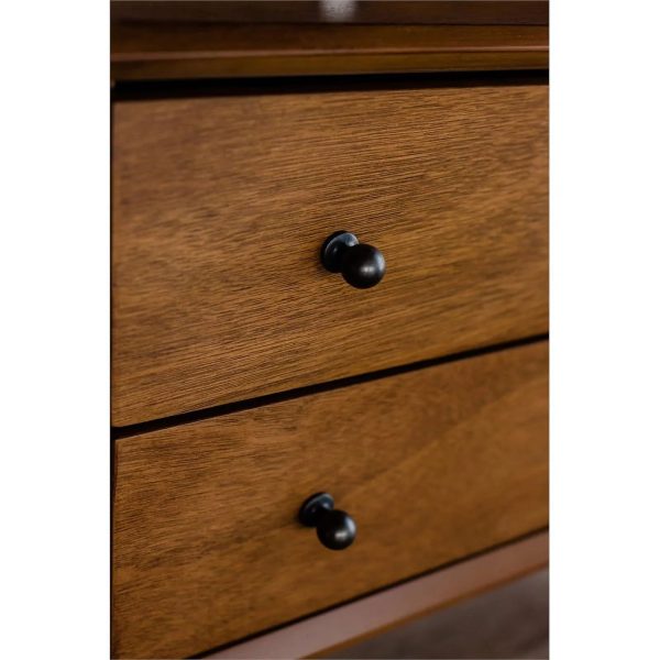 Home Square 4 Piece Set with Small TV Console Full Wood Bed & Large Nightstand - Image 19