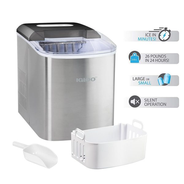 Igloo IGLICEB26SS 26-Pound Automatic Portable Countertop Ice Maker Machine Stainless Steel - Image 9