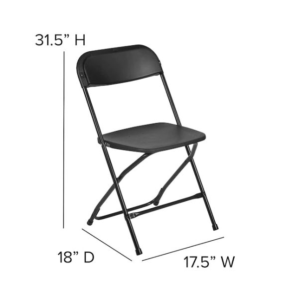 Flash Furniture 10-Pack Black Standard Folding Chair with Solid Seat (Indoor) - Image 14