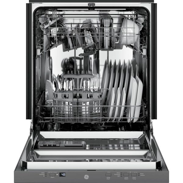 GE - 24" Top Control Built-In Dishwasher with Stainless Steel Tub - Stainless steel - Image 7