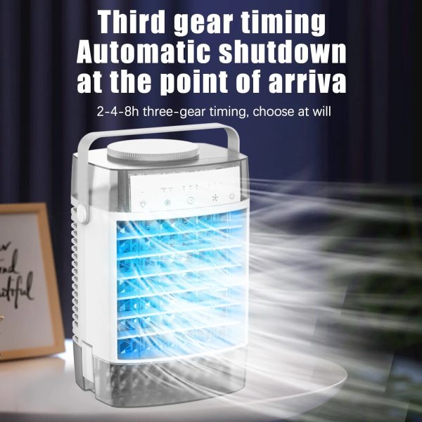 Homester Portable Air Conditioners Fan, 1000ml Tank Evaporative Air Cooler with 3 Speed Humidify & 7 LED Light Cooling Fan for Indoor Home Office Bedroom - Image 4