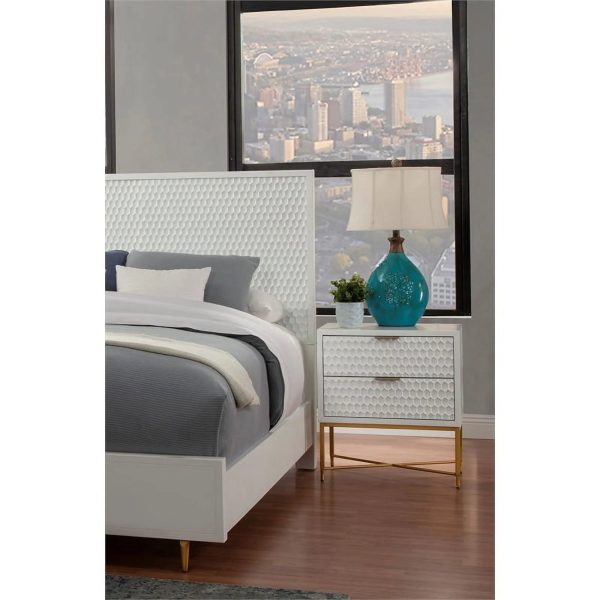 Home Square 3 Piece Furniture Set with 2-Drawer Nightstand & Full Wood Headboard - Image 7