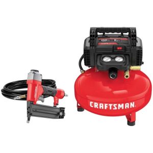 Craftsman 6 gal. Pancake Portable Brad Nailer and Air Compressor Combo Kit 150 psi 0.8 hp - Case Of: 1