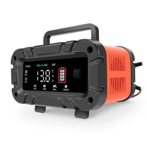 E-FAST E-FAST Car Battery Chargers /24V Intelligent Pulse Repairing Device Automotive Battery Trickle Maintainer with LCD Digital Display for Car Truck Motorcycle Battery Leadacid Battery