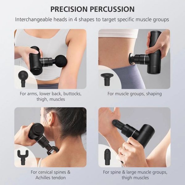 Comfier Mini Massage Gun Deep Tissue Muscle Massager for Back Neck Body Muscle Relief, USB Charging, Quiet&Portable, Gift - Image 2
