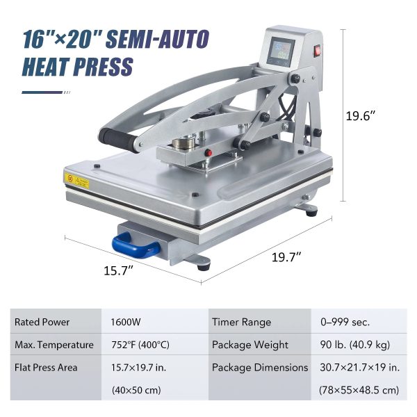 Heat Press Machine 16x20 Auto Open Clamshell T Shirt Press for Clothes Bags More - Image 4