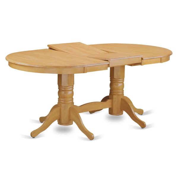 HomeStock Asian Allure 7Pc Oval Dining Room Table With Linen Beige Fabric Parson Chairs With Oak Chair Legs - Image 2