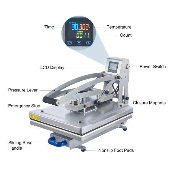 Heat Press Machine 16x20 Auto Open Clamshell T Shirt Press for Clothes Bags More - Image 2