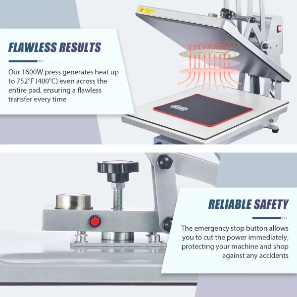Heat Press Machine 16x20 Auto Open Clamshell T Shirt Press for Clothes Bags More - Image 5
