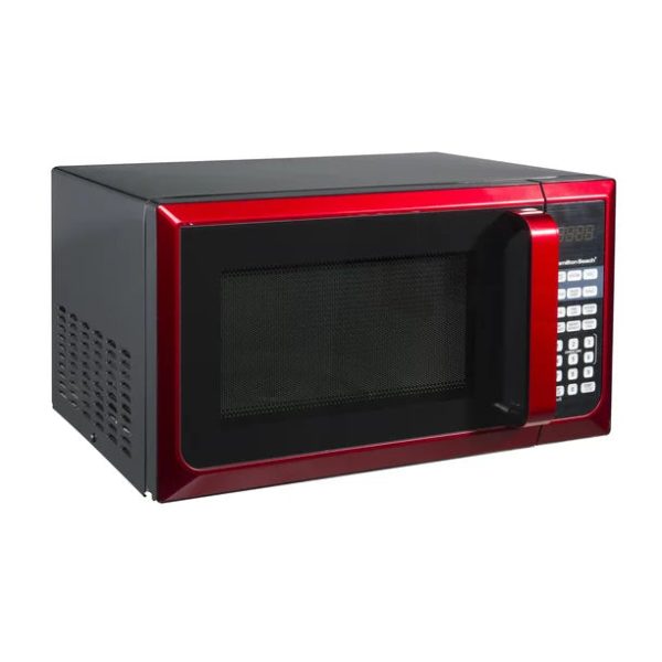 Hamilton Beach Stainless Steel 0.9 Cu. ft. Red Microwave Oven， Red Stainless Steel - Image 4