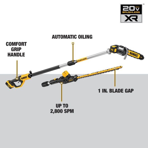 DEWALT 20V MAX* Lithium-Ion Cordless Pole Saw and Pole Hedge Trimmer Combo Kit DCKO86M1 from DEWALT - Image 17