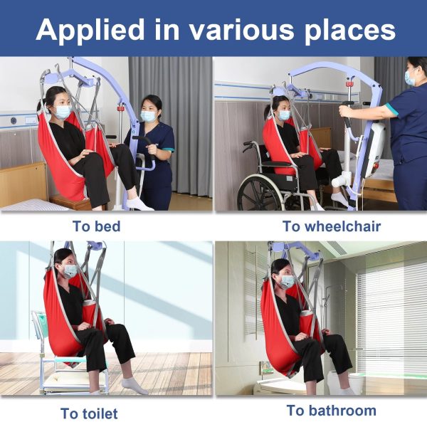 EZ Assistive Patient Lift Sling with Divided Leg for Patient Transfer Red Hoyer iftl sling, 500lb Weight Capacity (Medium Size ) - Image 6