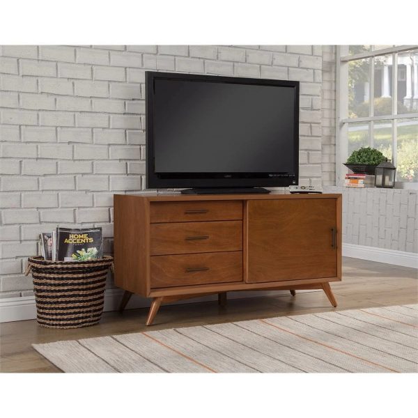 Home Square 4 Piece Set with Small TV Console Full Wood Bed & Large Nightstand - Image 16