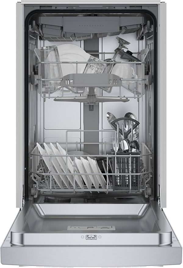 Bosch - 300 Series 18" Front Control Smart Built-In Dishwasher with 3rd Rack and 46 dBA - Silver - Image 22