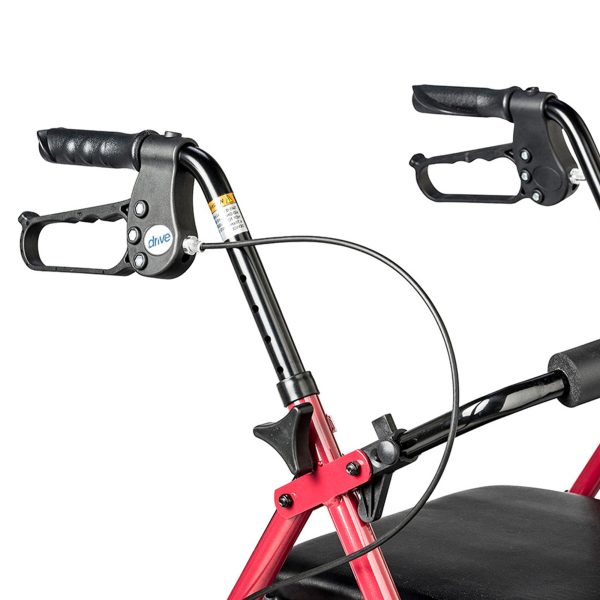 Drive Medical Adjustable Height Aluminum Frame Rollator with 6 Inch Casters, Red💝 Last Day For Clearance - Image 8