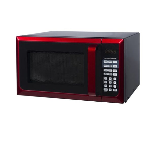 Hamilton Beach Stainless Steel 0.9 Cu. ft. Red Microwave Oven， Red Stainless Steel - Image 2