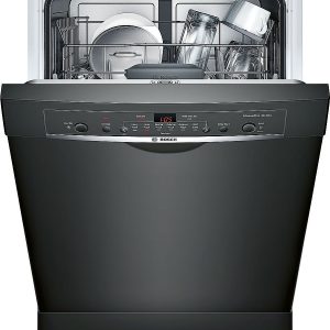 Bosch - 100 Series 24" Front Control Tall Tub Built-In Dishwasher with Stainless-Steel Tub - Black