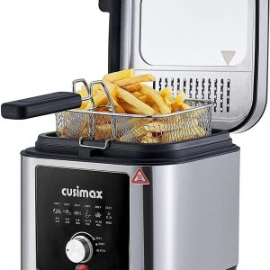 CUSIMAX 2.6QT Deep Fryer, Stainless Steel, Electric, New, Model CMDF-02