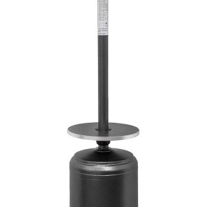 Hiland HLDS01-WCBT 48,000 BTU Propane Patio Heater w/Wheels and Table, Large, Hammered Silver