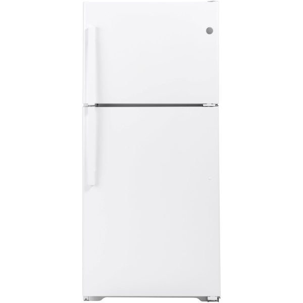 GE 33-inch, 21.9 cu.ft. Freestanding Top Freezer Refrigerator with Upfront Fresh Food Temperature Controls GTS22KGNRWW