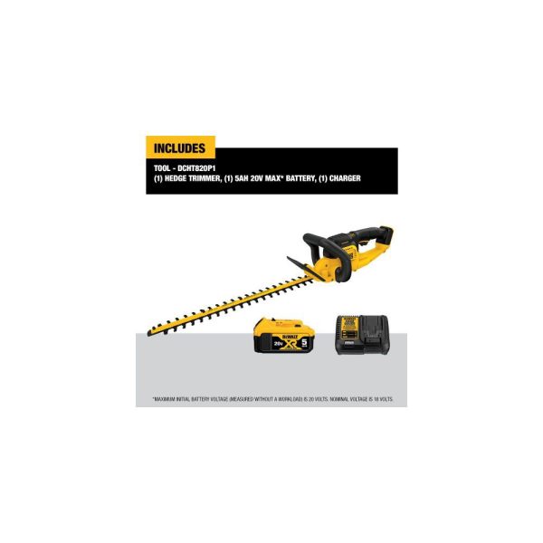DEWALT 20 V MAX* Lithium Ion Hedge Trimmer 5.0 Ah DCHT820P1 from DEWALT - Image 5
