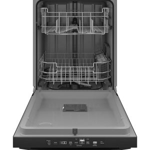 GE - Top Control Built In Dishwasher with Sanitize Cycle and Dry Boost, 52 dBA - Black
