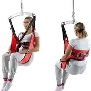 AMQTSLM Hoyer Lift Sling,Commode Patient Lift Slings Medical Transfer Sling for Patients Shower Bath,200-500lb capacity,Lift Sling for Elderly Bariatric, Red