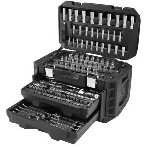 HART 215-Piece Mechanics Tool Set, Multiple Drive, Chrome Finish