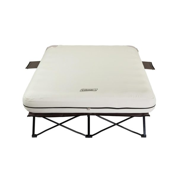 Coleman Cot and Thick Queen Air Mattress Combo Side Tables， Pump Included