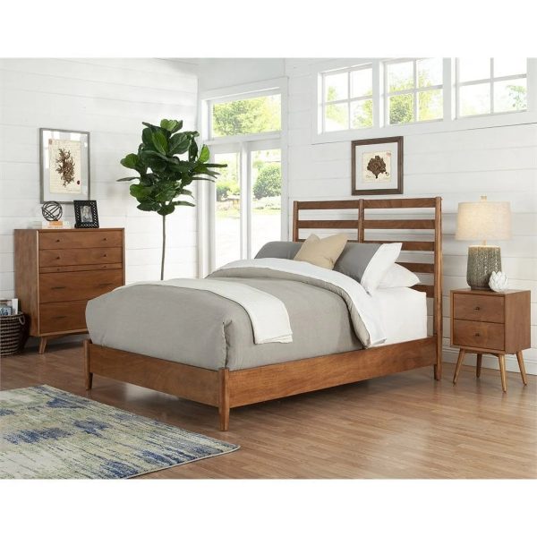 Home Square 4 Piece Set with Small TV Console Full Wood Bed & Large Nightstand - Image 10
