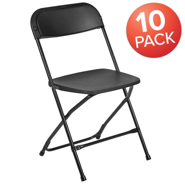 Flash Furniture 10-Pack Black Standard Folding Chair with Solid Seat (Indoor) - Image 2